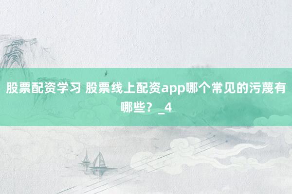 股票配资学习 股票线上配资app哪个常见的污蔑有哪些？_4