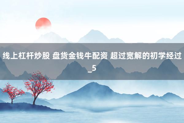 线上杠杆炒股 盘货金钱牛配资 超过宽解的初学经过_5