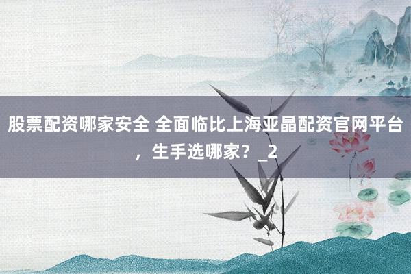 股票配资哪家安全 全面临比上海亚晶配资官网平台，生手选哪家？_2