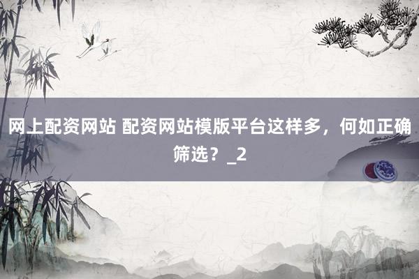 网上配资网站 配资网站模版平台这样多,何如正确筛选?_2