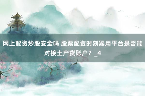 网上配资炒股安全吗 股票配资时刻器用平台是否能对接土产货账户？_4