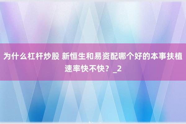 为什么杠杆炒股 新恒生和易资配哪个好的本事扶植速率快不快？_2