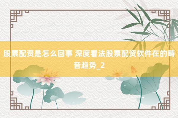 股票配资是怎么回事 深度看法股票配资软件在的畴昔趋势_2