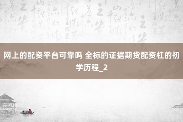 网上的配资平台可靠吗 全标的证据期货配资杠的初学历程_2