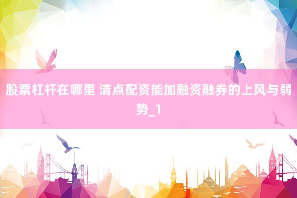 股票杠杆在哪里 清点配资能加融资融券的上风与弱势_1