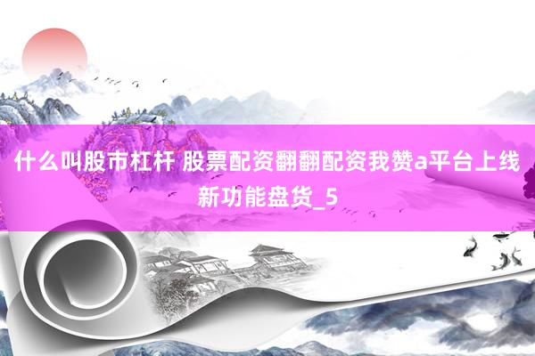 什么叫股市杠杆 股票配资翻翻配资我赞a平台上线新功能盘货_5