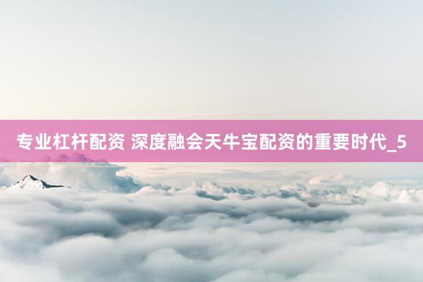 专业杠杆配资 深度融会天牛宝配资的重要时代_5