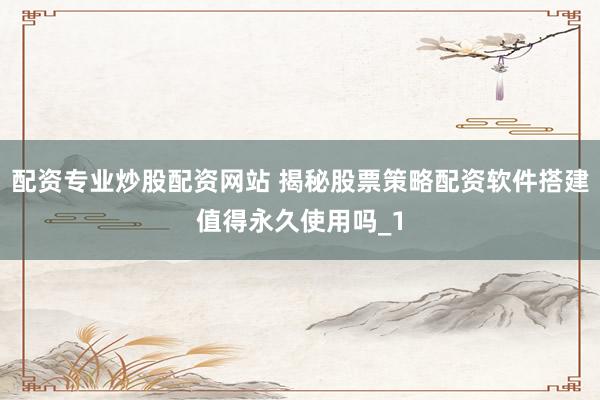 配资专业炒股配资网站 揭秘股票策略配资软件搭建值得永久使用吗_1