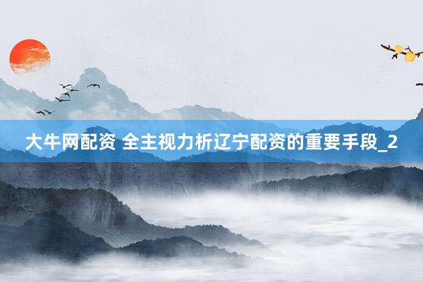 大牛网配资 全主视力析辽宁配资的重要手段_2