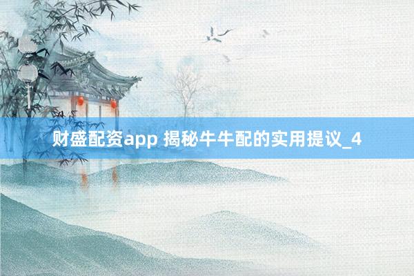 财盛配资app 揭秘牛牛配的实用提议_4