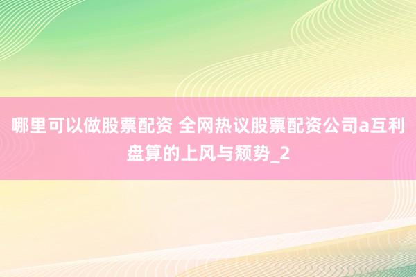 哪里可以做股票配资 全网热议股票配资公司a互利盘算的上风与颓势_2