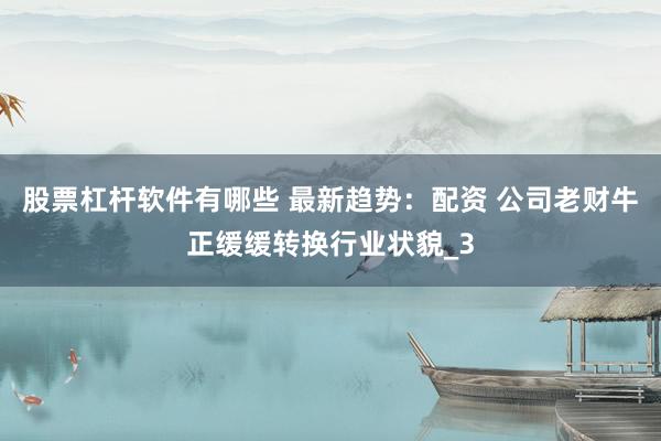 股票杠杆软件有哪些 最新趋势：配资 公司老财牛正缓缓转换行业状貌_3