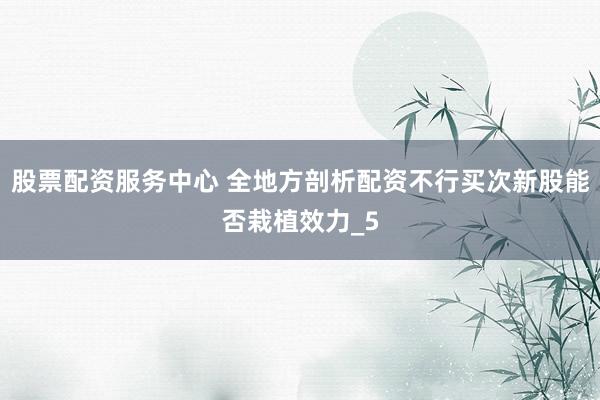 股票配资服务中心 全地方剖析配资不行买次新股能否栽植效力_5