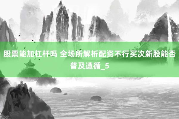 股票能加杠杆吗 全场所解析配资不行买次新股能否普及遵循_5