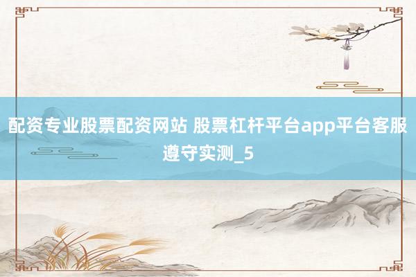 配资专业股票配资网站 股票杠杆平台app平台客服遵守实测_5